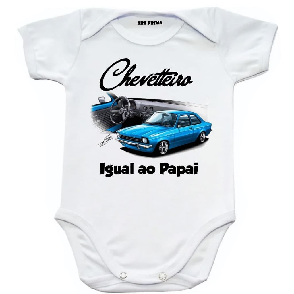 Roupinha Body Roupa De Bebe Chevetteiro Igual ao Papai  Carro Antigo Chevete Tubarão Barato