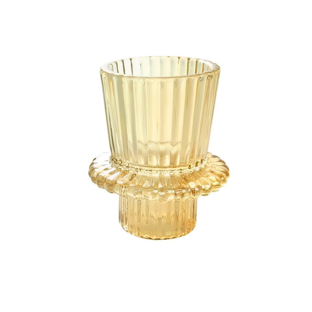 Castiçal de Vidro Sodo Calcico Ambar 7cm