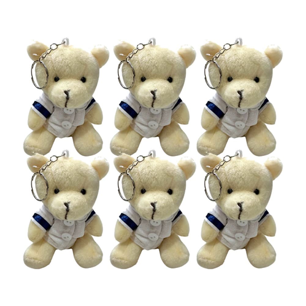 Kit 6 Urso Ursinho Marinheiro Chaveiro Cesta Lembrancinha - 11cm