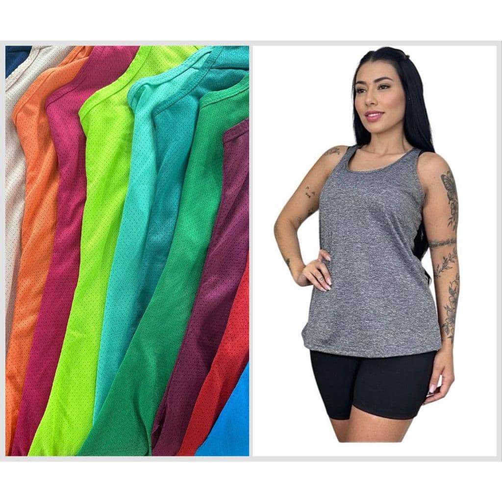 Regata Academia Camiseta Fitness Dry Fit Furadinha Crossfit Esportes Costa Nadadora Básica