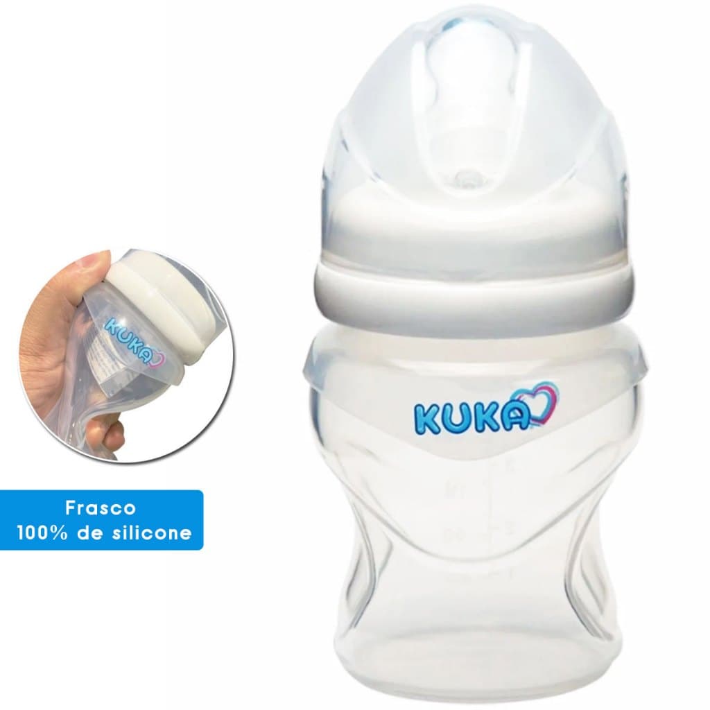 Mamadeira Soft De Silicone Bico Kuka 150ml 0 A 6 Meses