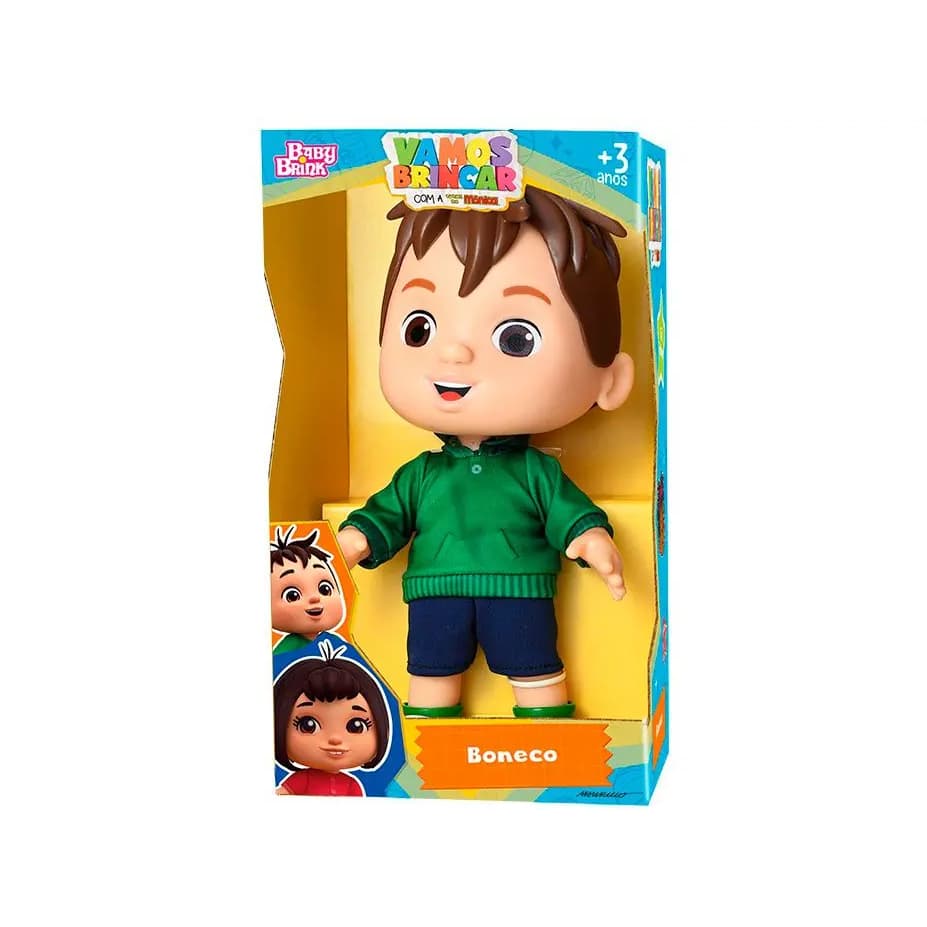 Boneco Turma da Mônica Vamos Brincar Cebolinha  - 29,5cm Baby Brink