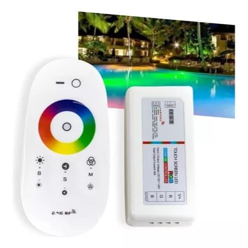 Controle Rgb Touch Wireless Luminária Refletor Piscina