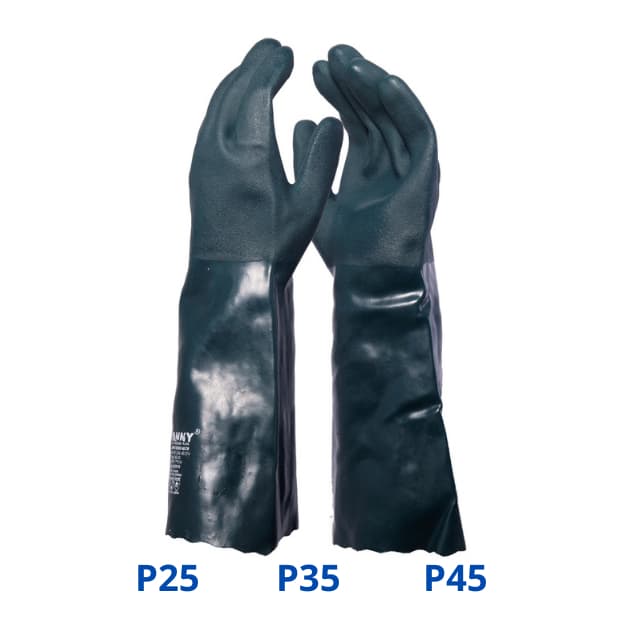 Luva PVC Danny/Volk Petronit Punho Longo P45 P35 P25 Quimica Aderente Termica Agua e Esgoto