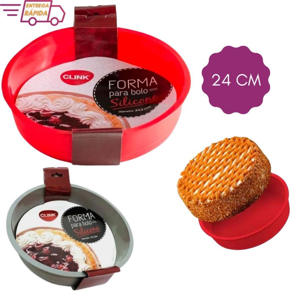 Forma Redonda Lisa De Silicone Para Bolo, Pudim, Torta