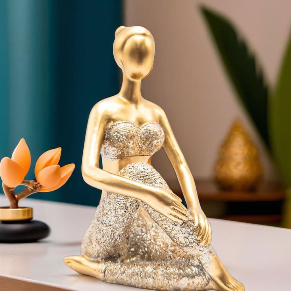 Bailarina Decorativa Enfeite Escultura Menina Elegante Luxo Objeto Decorativo Estatueta Sala Estar Quarto