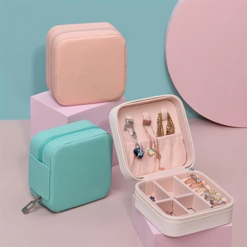Porta Joias Portatil Compacta Viagem Maleta Para Guardar Colar Corrente Brinco Bijuteria