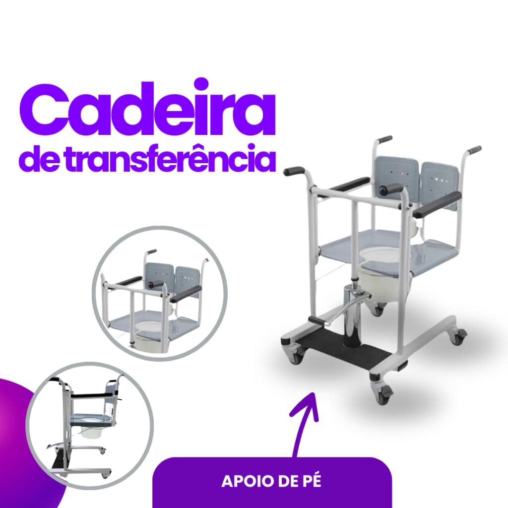 Cadeira De Transferência E Banho Com Rodas Acamados Cadeirantes Idoso Higiênica 135kg Hidráulica
