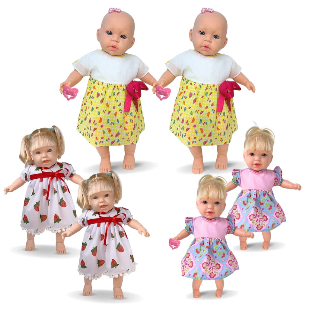 Kit 2 Bonecas Fofinhas Rostinho De Bebê Vários Modelos Lindos Escolha Seu Bebezão Supertoys