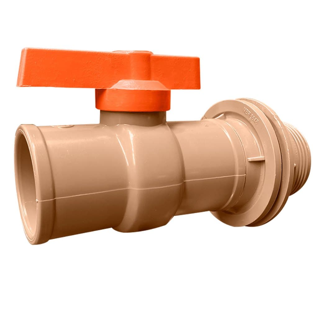 Registro C/ Adaptador Flange 25x3/4" Caixa D' Agua / Cisterna