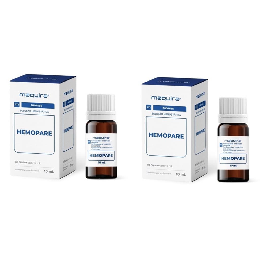 Kit 02 Hemopare Hemostático 10ml Maquira Podólogos - Odonto