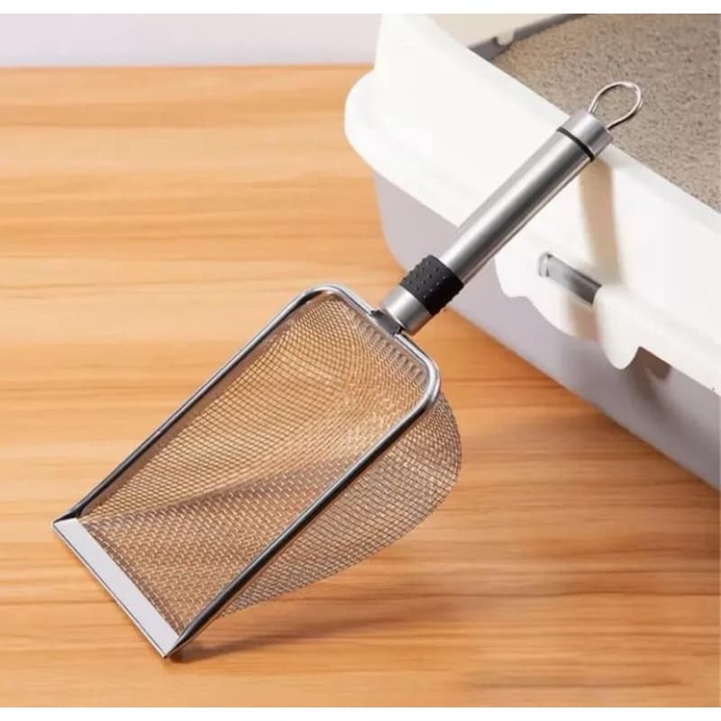 Pá Peneira de Areia Coletora Higiênica Pet Gato Cachorro  Aço Inox - Caixa de Areia