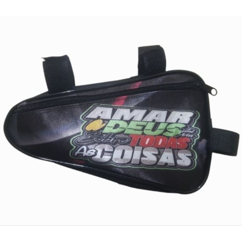 Bolsa Triangular quadro bike Amar a Deus frase