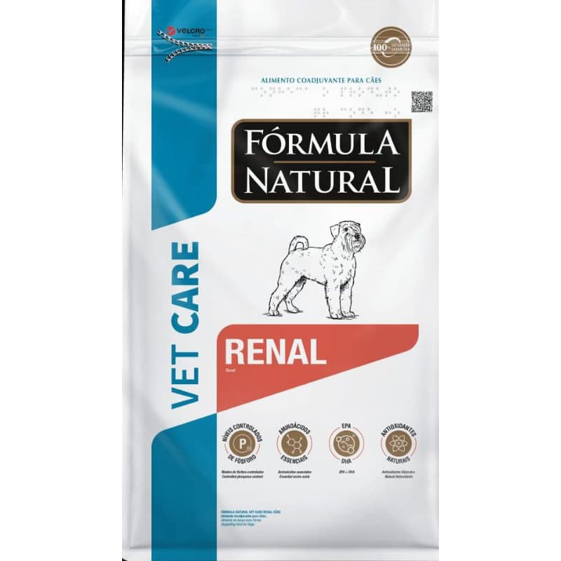 2kg a granel, Ração Fórmula Natural Vet Care Renal,  cães todas as raças.