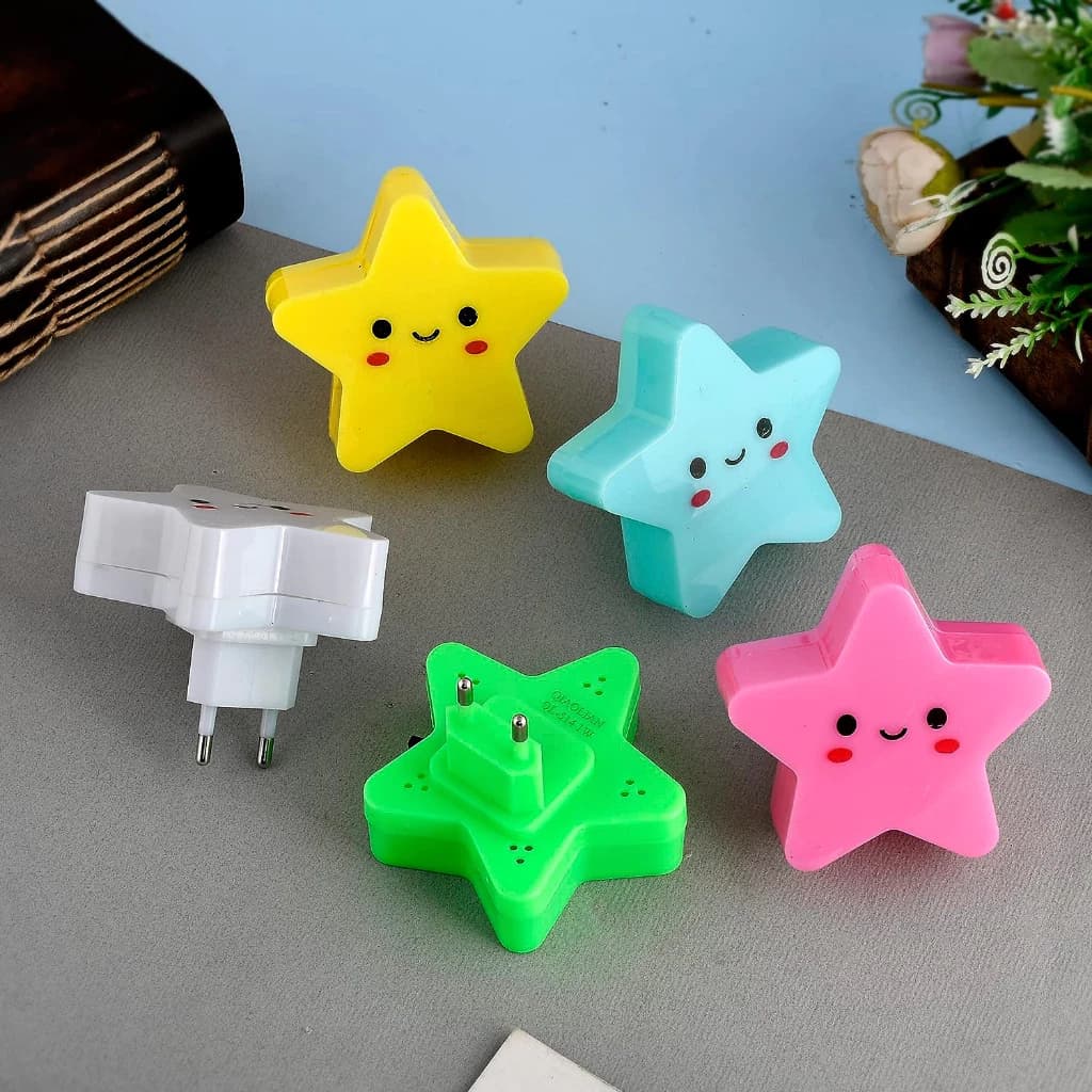 MINI ABAJUR DE TOMADA ESTRELA INFANTIL LUZ DE LED BIVOLT