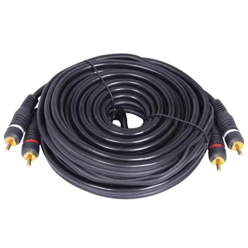 Cabo Rca Kx3 5 Metros 5mm Emborrachado Som Automotivo P/ Modulo