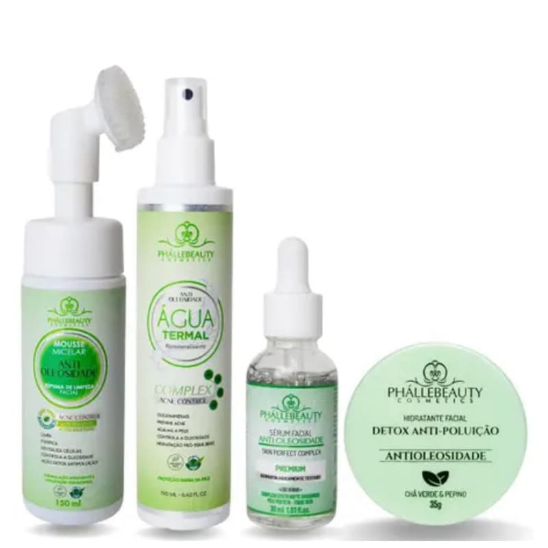 Kit Skin Care Limpeza De Pele Facial Skincare Completo Itens Phallebeauty
