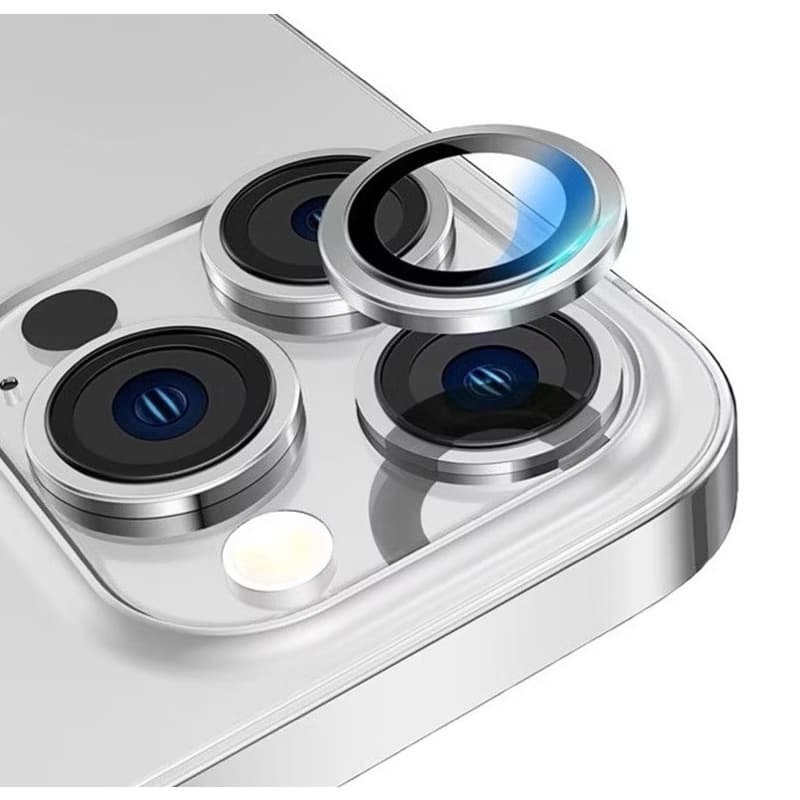 Kit pacote de Película para Câmera iPhone Anel Metálico Liso iPhone17 16 15 14 13 12 11