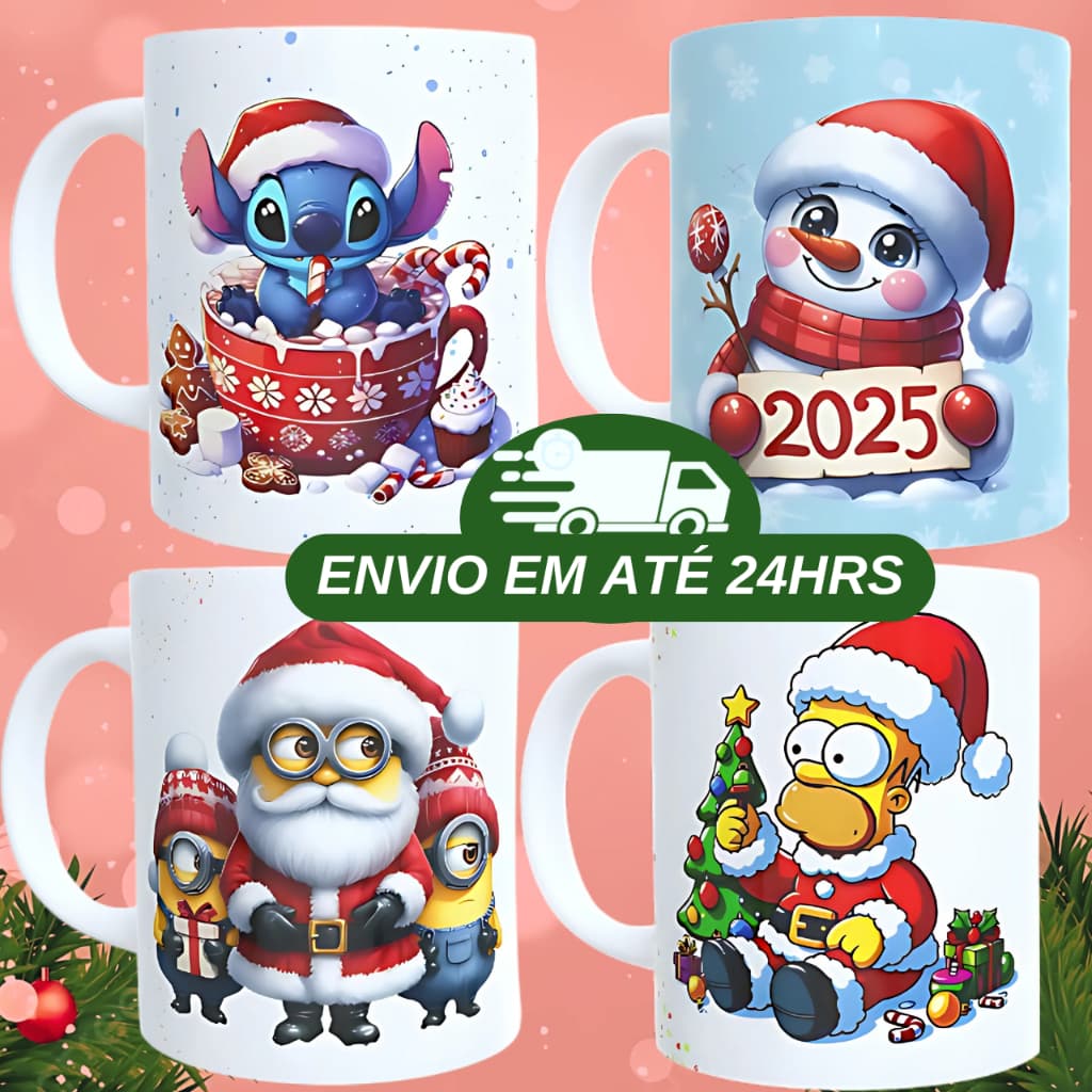 Caneca Personalizada Presente de Natal Porcelana 325Ml