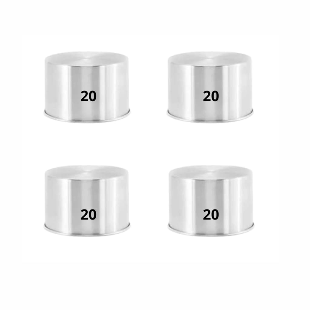 Kit 04(Quatro) Assadeira Redonda Alta 20 x 10 Forma Alumínio