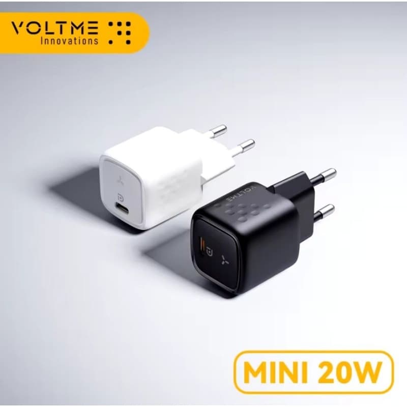 Carregador Rápido+Cabo Voltme Revo Mini 20W USB Tipo C QC 4.0 3.0 Para iPhones, Samsung e Xiaomi!