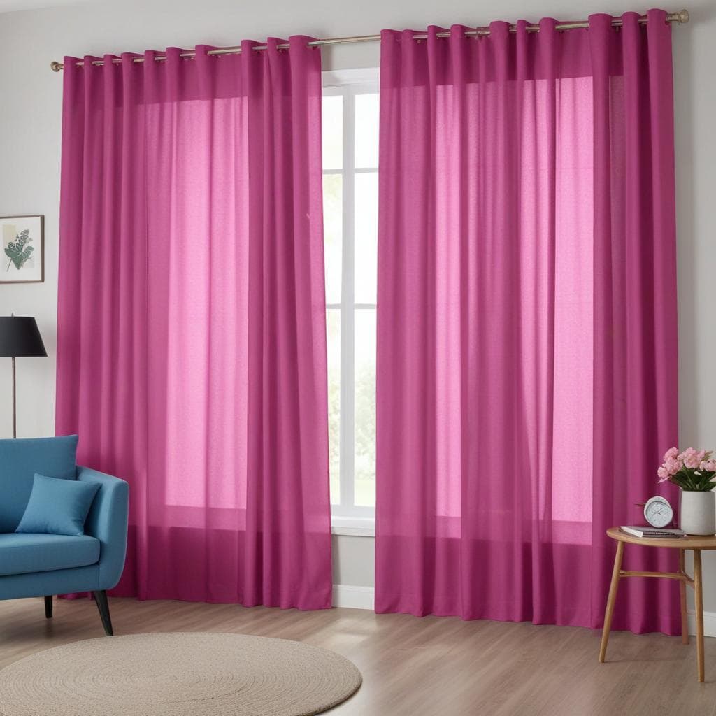 Cortina Sala e Quarto Lisa Rosa Pink - 300x280 / 300x250 / 300x230