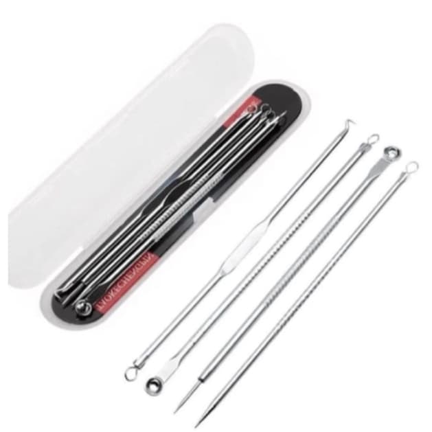 Kit Extrator Removedor De Cravos Em Inox Com Estojo + 4 Agulhas