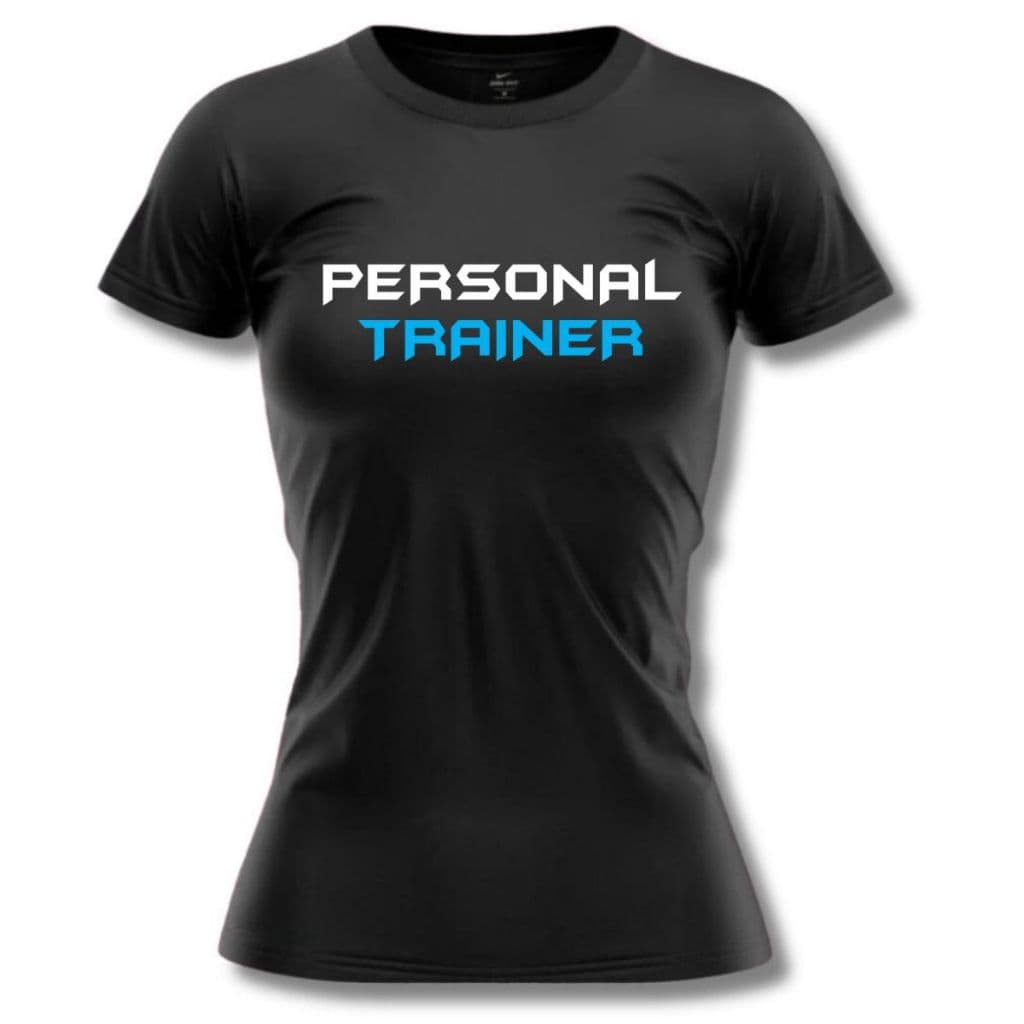 Baby Look Feminina Personal Trainer Dry Fit Academia Treino Fitness Blue Academia Fit