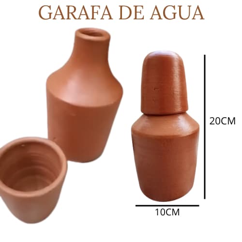 Garrafa De Agua 700L Mantem Fresca Com Copo Cerâmica Artesanal Liso Lançamento