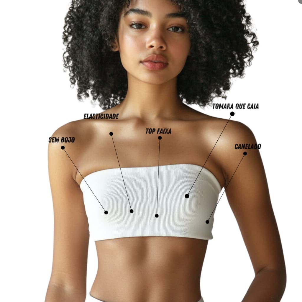 Cropped Feminino Básico Tomara Que Caia Ribana Tube Top Faixa