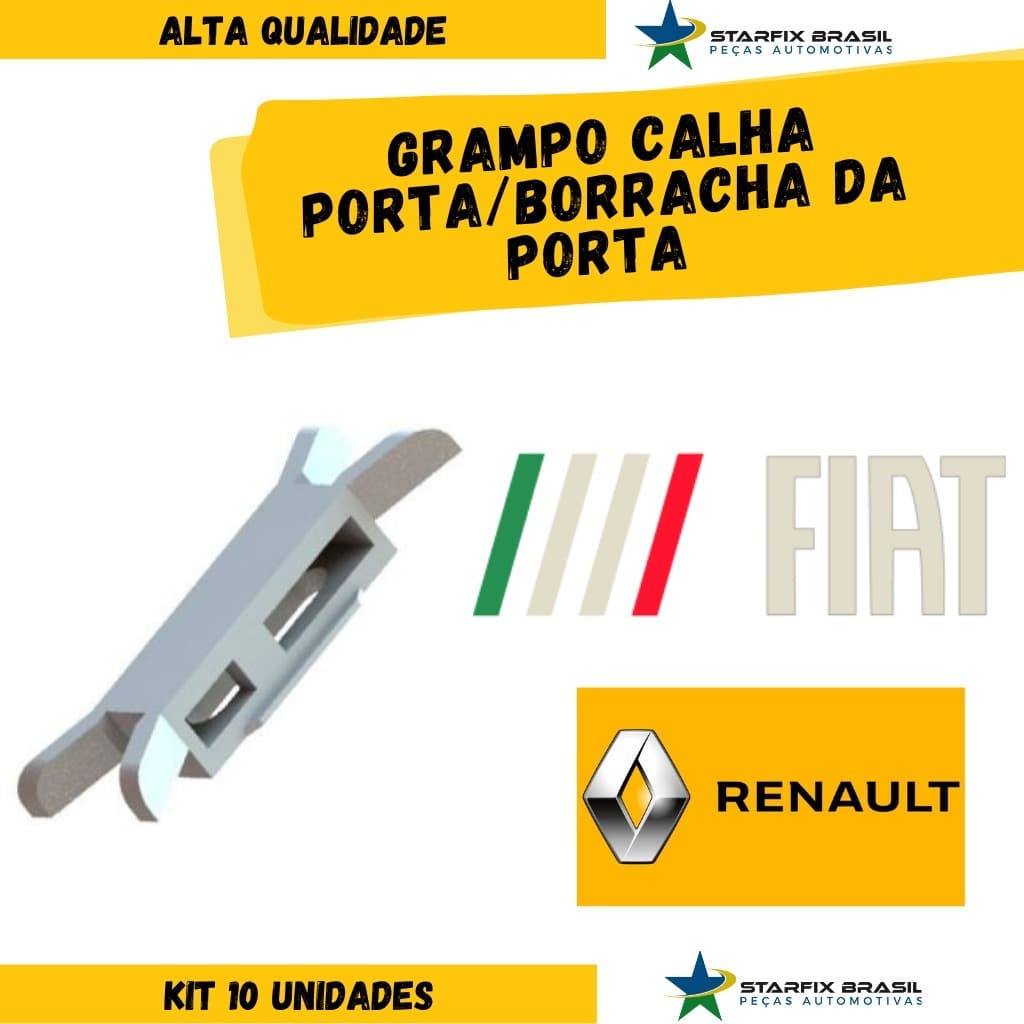 Grampo Calha / Borracha Porta Fiat Palio Siena Strada - P34