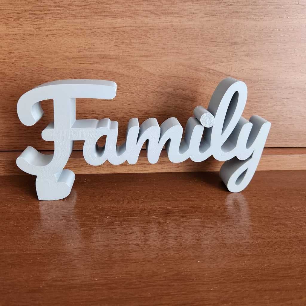 Palavra de Mesa FAMILY em plástico biodegradável- Impressora 3D