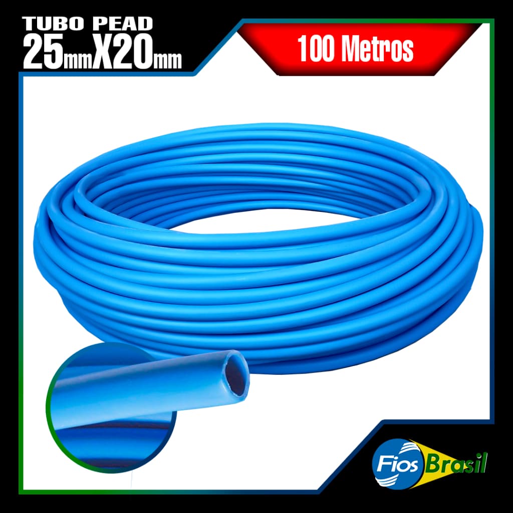 100 Metros, Tubo Mangueira d'agua PEAD 1mpa, 25mmx20mm padrão Copasa, Sabesp, etc. Saneamento básico