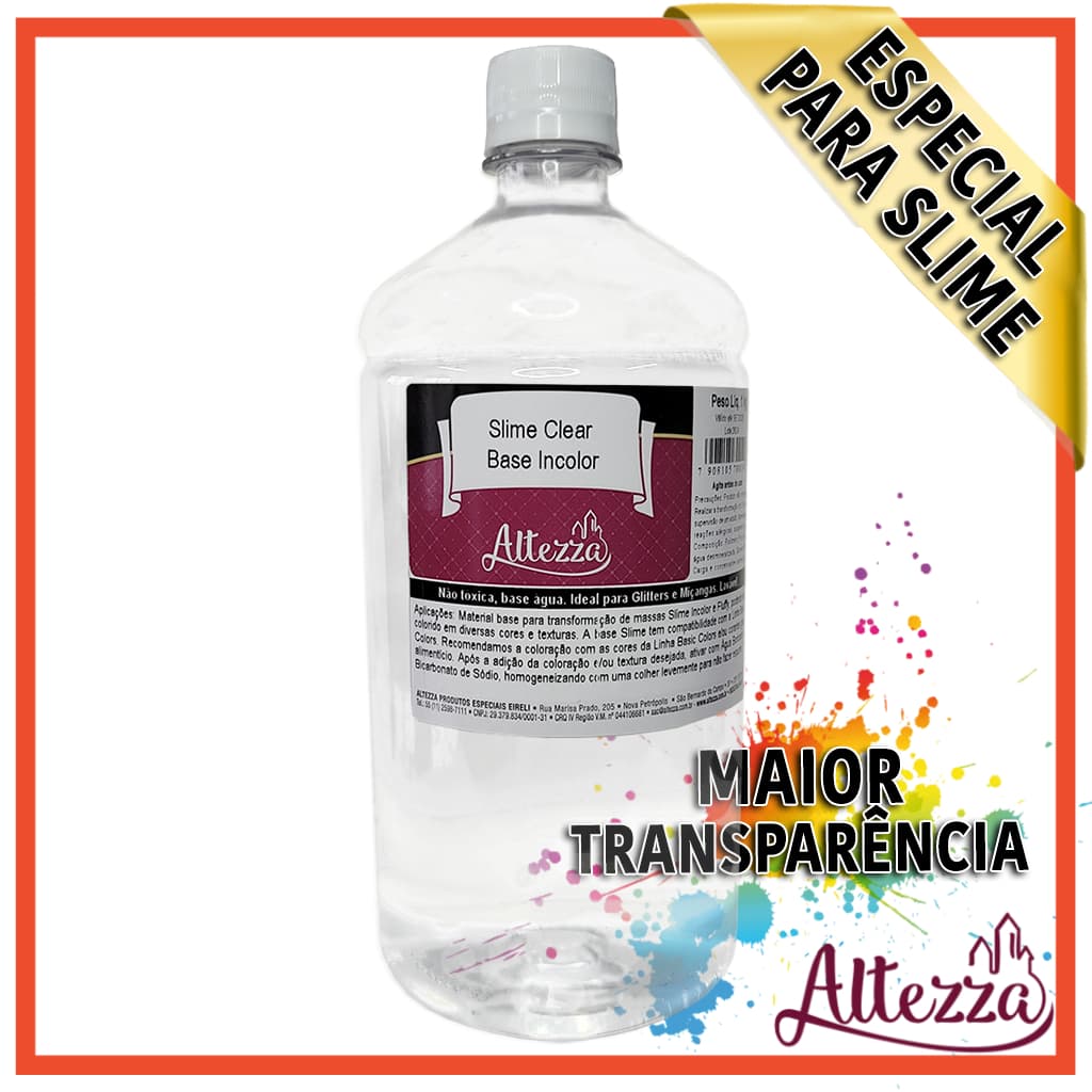 Cola Transparente Para Slime Base Clear Premium 1Kg Altezza - Combos Para Slime Escolha o Seu Kit