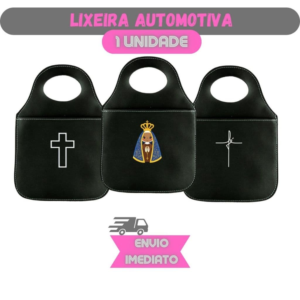 Lixeira Personalizada Automotiva Fé, Nossa Senhora, Crucifixo Porta Lixo Universal