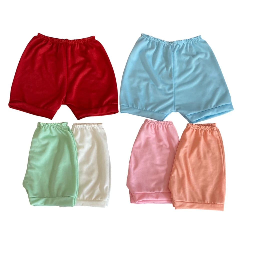 Kit 5 pç short tapa fralda BEBÊ infantil menino e menina, cores lilas