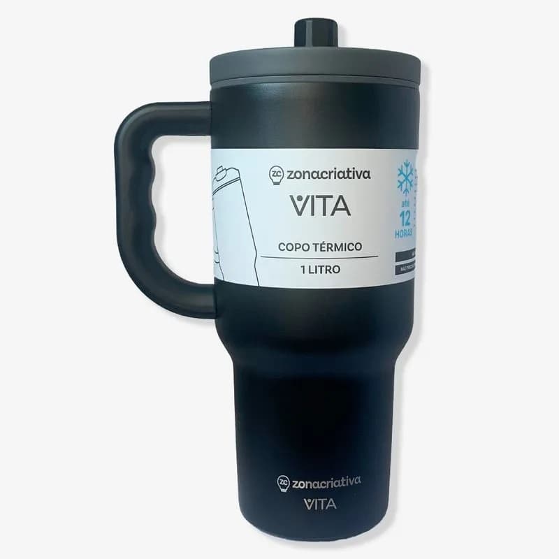 COPO TÉRMICO TUMBLER VITA LUNAR PRETO