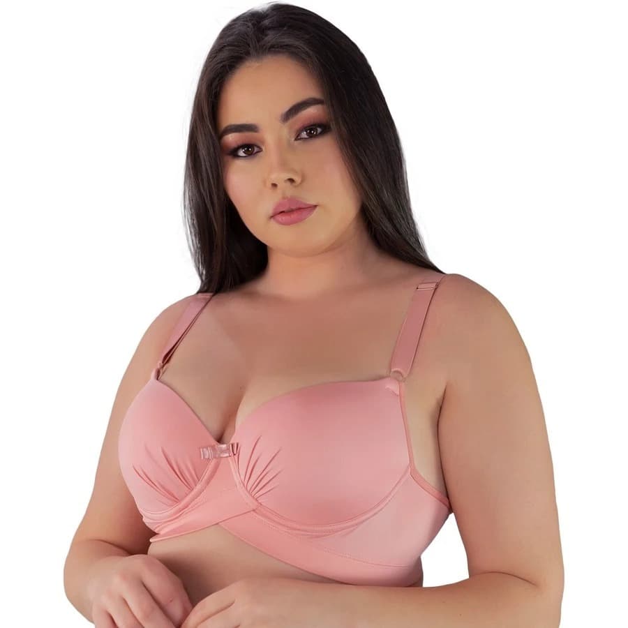 Sutia Plus Size Reforçado Sutiã de Sustentação Bojão Cruzado Curve 195