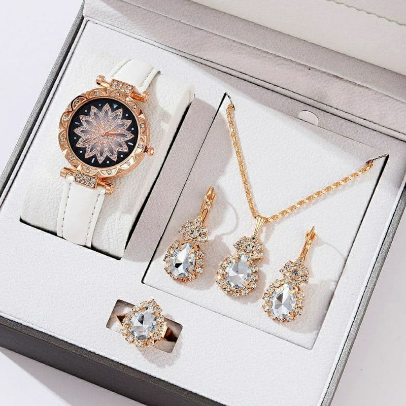 relógio feminino com kit pulseira