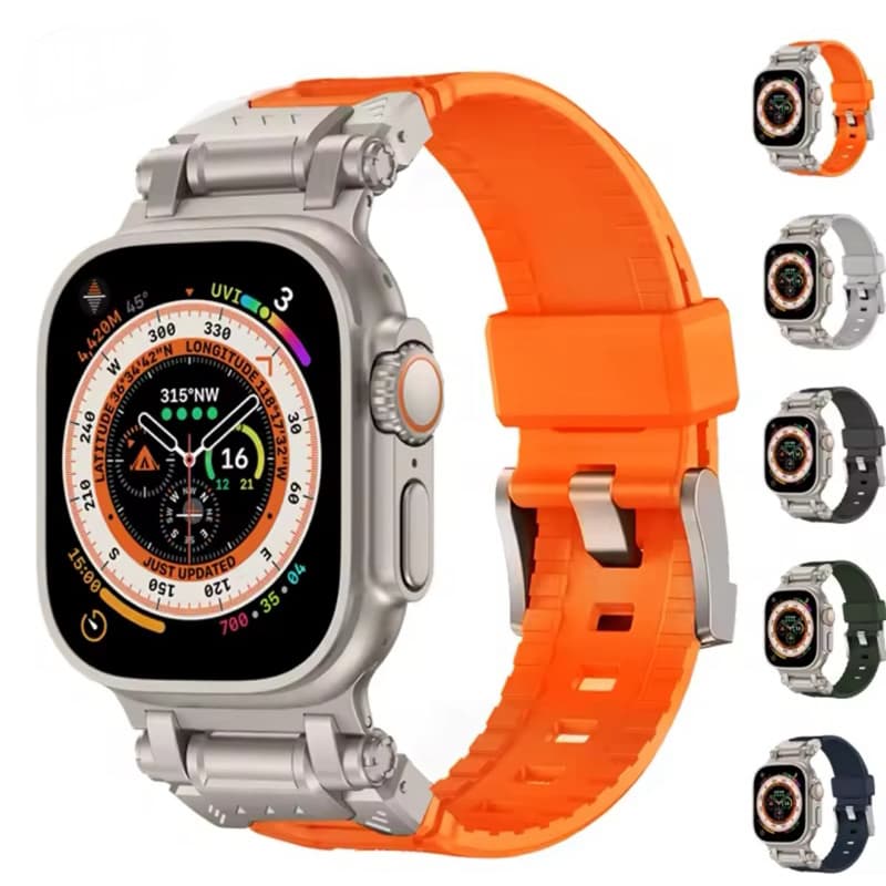 Pulseira Titânio Para Relógio Ultra1/2 (49mm), S9/8/7 (45mm S6/5/4/SE 44mm S3/1 (42mm) Titânio Metal
