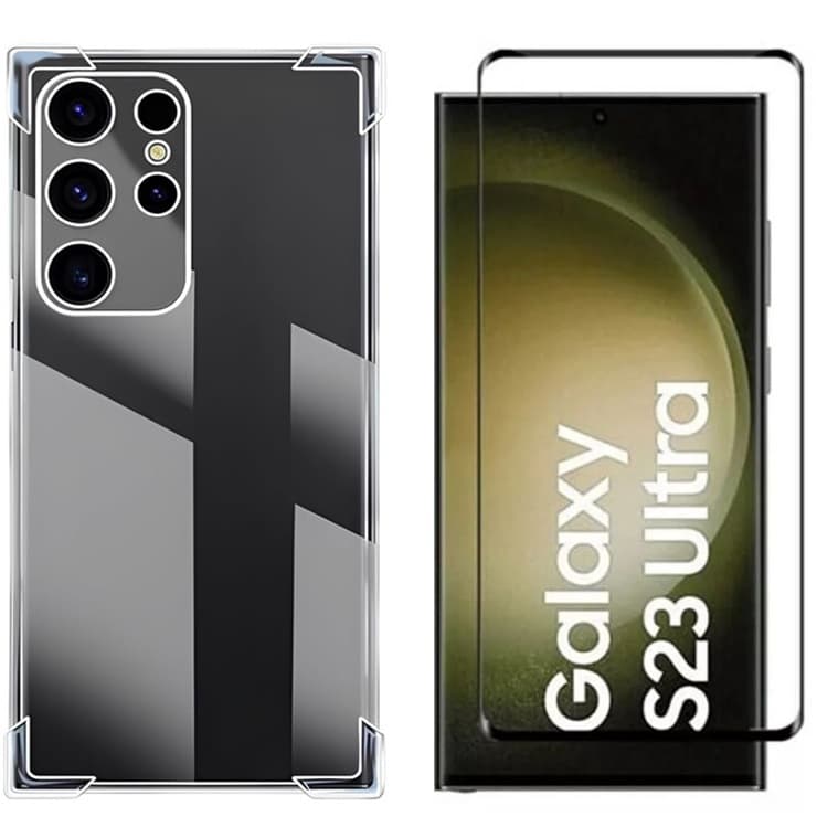 Capa Capinha Anti Shock + Película Cerâmica 9D para Samsung Galaxy S23 Ultra