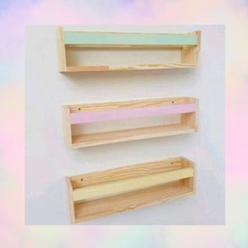 Prateleira Infantil porta Objetos 30 cm Decoração Quarto do Bebê decoração Nicho Livros Madeira