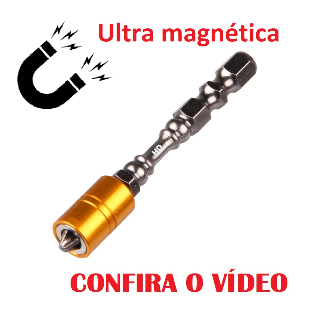 Ponteira parafusadeira ponta Bit ultra magnetizada Philips PH2 65mm