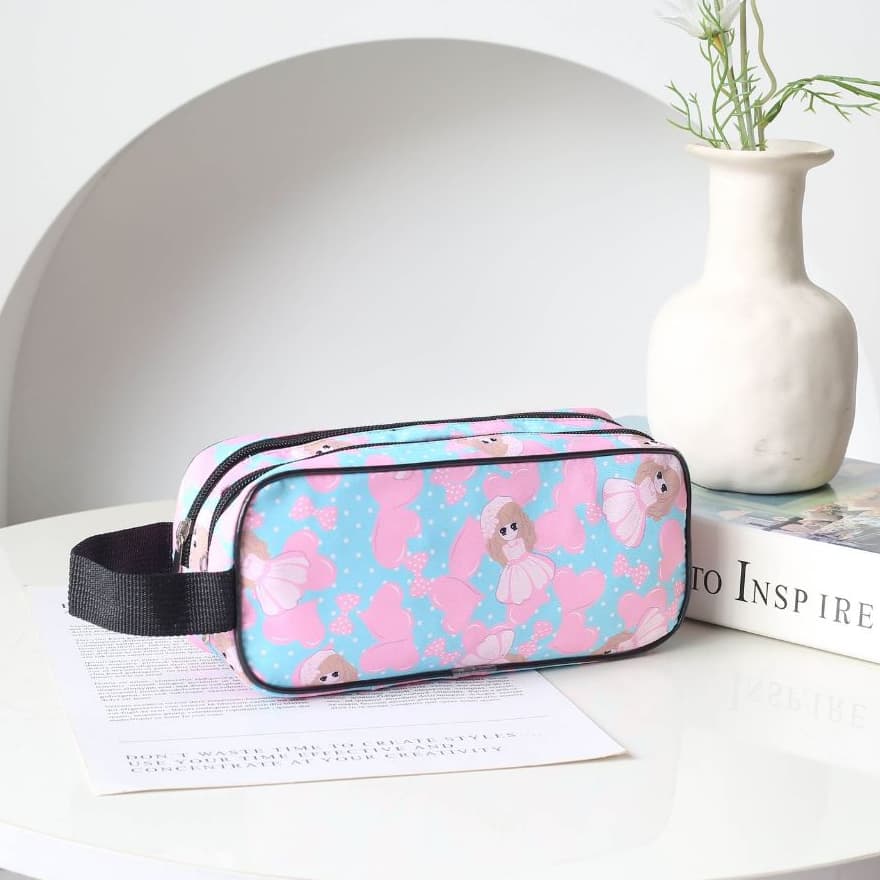 JAMI JAMI Estojo Escolar Necessaire Nylon Unissex Feminino Masculino Lápis Caneta X126