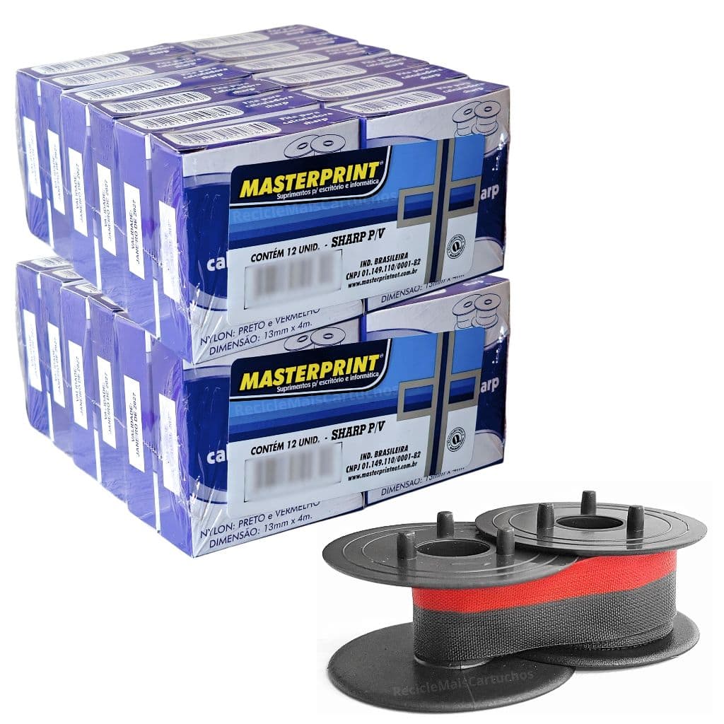 24 Fita Sharp P/v Para Calculadora General Teknica 13mmx4m