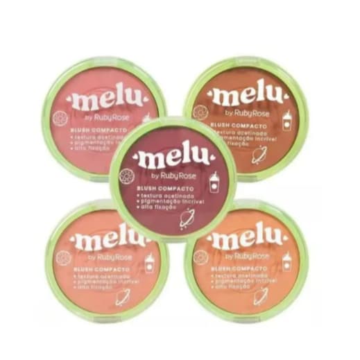Blush Compacto Melu Ruby Rose Alta Fixação