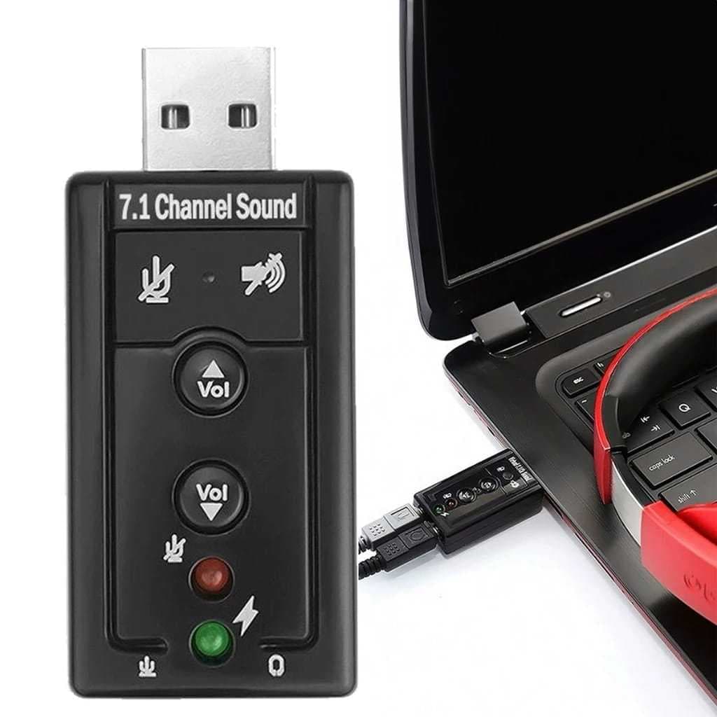 Placa De Som Usb 7.1 Adaptador Audio Fone Ouvido Pc Notebook