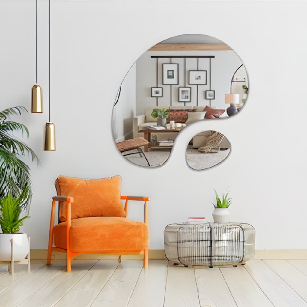 Espelho Orgânico Composição com espelhos 2 peças pelo preço de 1 Vidro 3mm Decoração Casa Moderna
