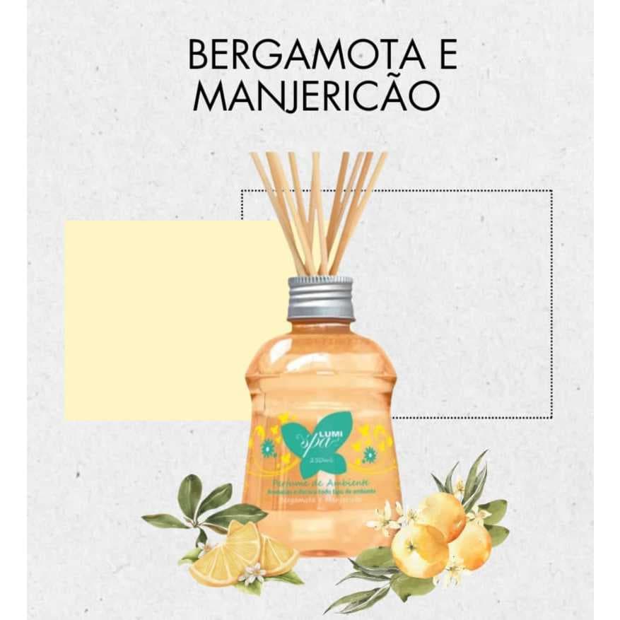 Aromatizante de ambiente Bergamota e Manjericão (NOVO) Lumi Cosmeticos