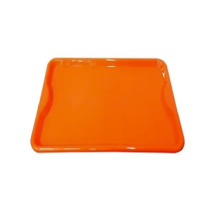 Kit Bandeja Plástica 10 Pçs Na Cor Laranja 48x33